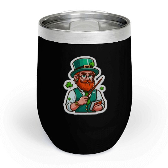 Irish bearded teacher, funny st patricks day Chill Wine Tumblers