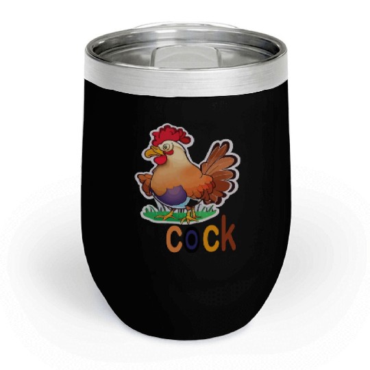 cute cock animal Chill Wine Tumblers