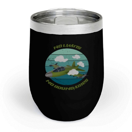 No Limits No Boundaries Jet Design Chill Wine Tumblers