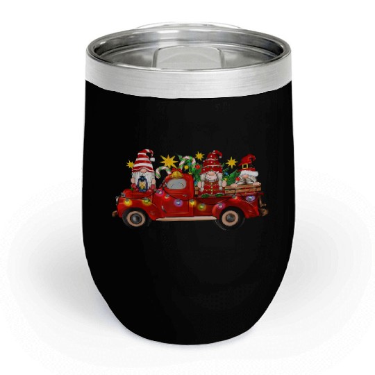 Three Gnomes In Red Truck Chill Wine Tumblers