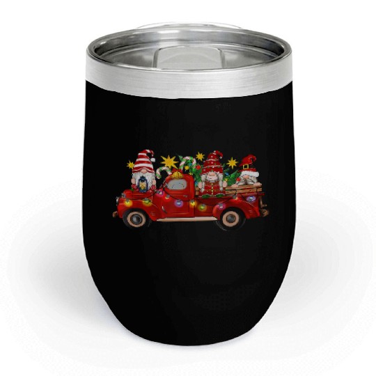 Three Gnomes In Red Truck Chill Wine Tumblers
