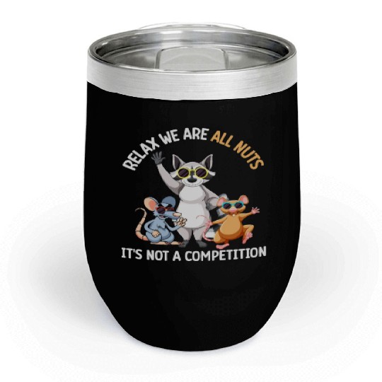 Funny Raccoon Mouse and Rat Chill Wine Tumblers