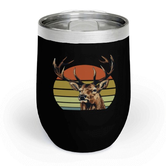 Hunting Elk Deer Funny Hunter Chill Wine Tumblers