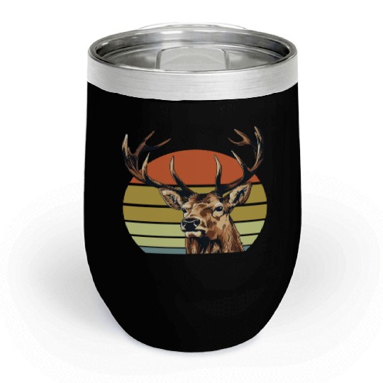 Hunting Elk Deer Funny Hunter Chill Wine Tumblers