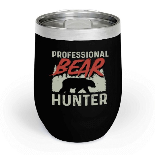 Professional Bear Hunter Hunter Gift Chill Wine Tumblers