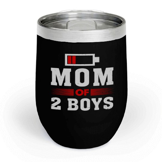 Mom of 2 Boys Mom and Son Matching Mom Chill Wine Tumblers