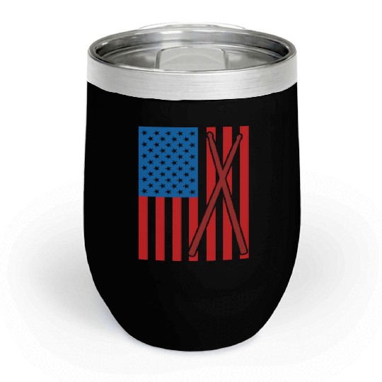 Patriotic US Drummer Chill Wine Tumblers