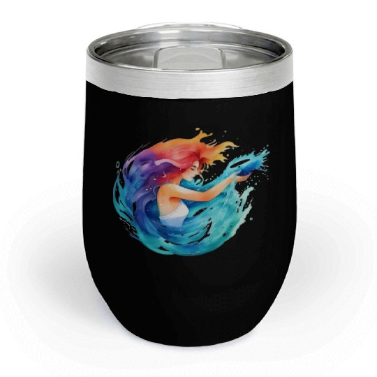 Color splash zodiac: Aquarius Chill Wine Tumblers