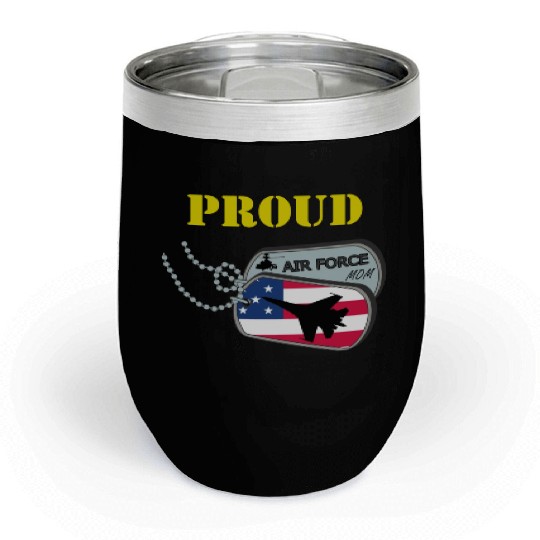 Proud Air Force Mom Chill Wine Tumblers