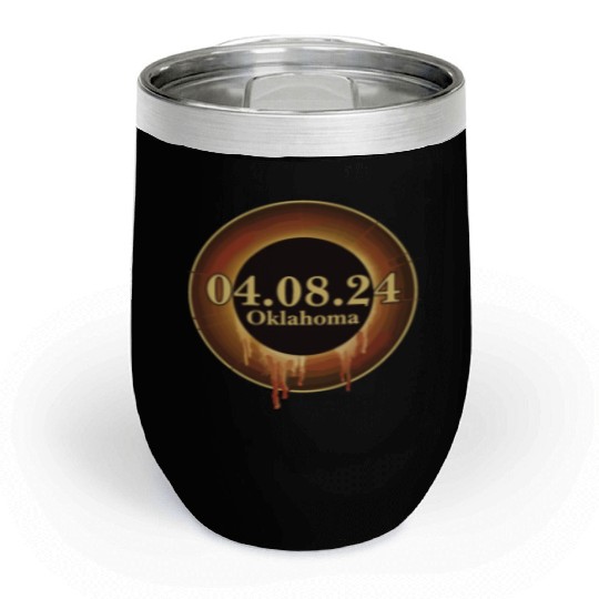 Total Solar Eclipse Path of Totality Oklahoma Chill Wine Tumblers