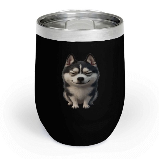 Leave Husky Zen Meditation Relaxation Motiv Chill Wine Tumblers