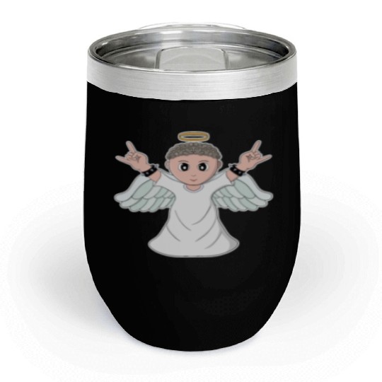 Heavy Music Loving Angel Chill Wine Tumblers
