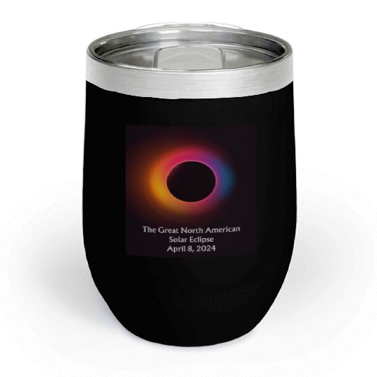 Solar Eclipse Serenade: Solar Eclipse 2024 Chill Wine Tumblers