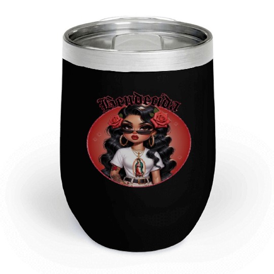 Blessed in Spanish Bendecida Catholic Gift Chill Wine Tumblers