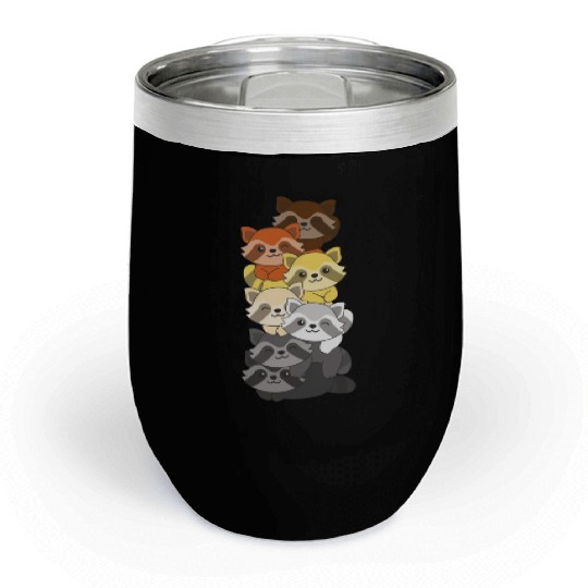 Bear Brotherhood Flag Pride Lgbtq Cute Raccoon Chill Wine Tumblers