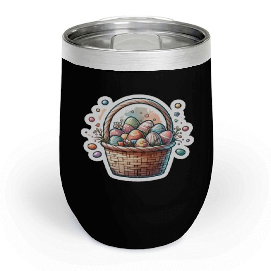 Cute Easter Egg Basket Soft Pastel Color Chill Wine Tumblers