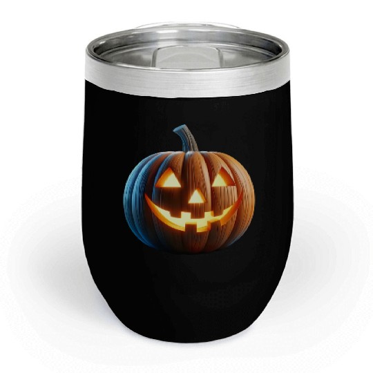 Jack o Lantern Pumpkin Chill Wine Tumblers