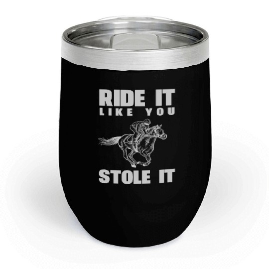 Funny Kentucky derby horse racing jockey Chill Wine Tumblers