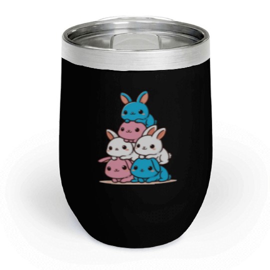 Bunnies Transsexual Flag Pride Month Cute Bunny Chill Wine Tumblers