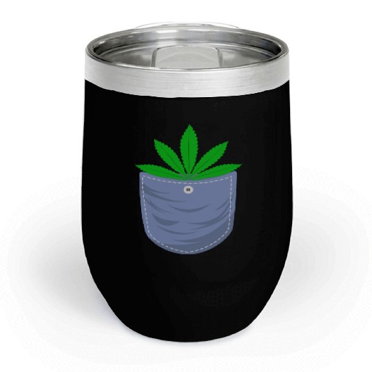 Jesting 420 Pocket Of Herb Weed Marijuana Design Chill Wine Tumblers