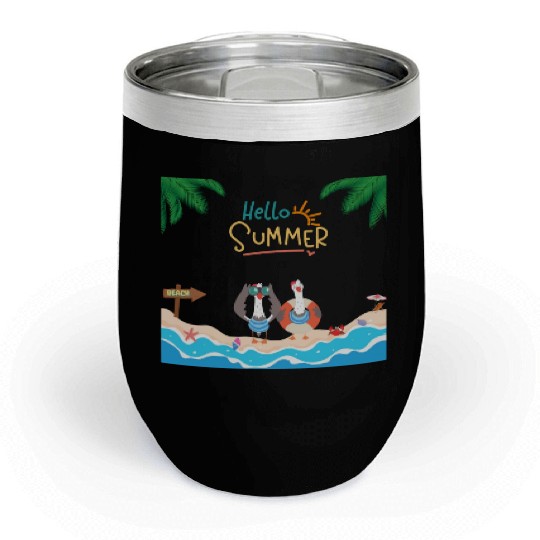 beach lobster Chill Wine Tumblers