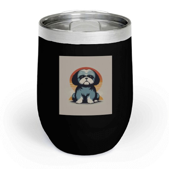Shih Tzu Dog 1 - Japanese Retro Art Chill Wine Tumblers