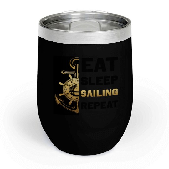 sailor seafarers mariners fun anchor lifestyle sun Chill Wine Tumblers