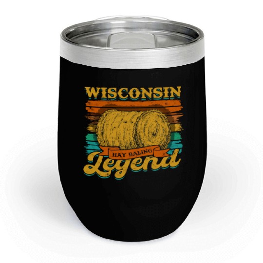 Hay Bale Farming Wisconsin Hay Baling Legend Chill Wine Tumblers