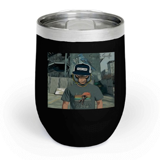 Gangsta Gorilla-Silverback Swanson Gorilla Wear Chill Wine Tumblers