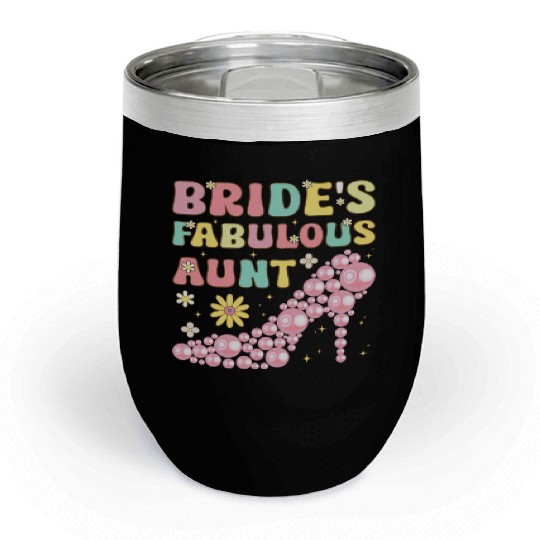 Bride's Fabulous Aunt Groovy Bridal Party Aunt Chill Wine Tumblers