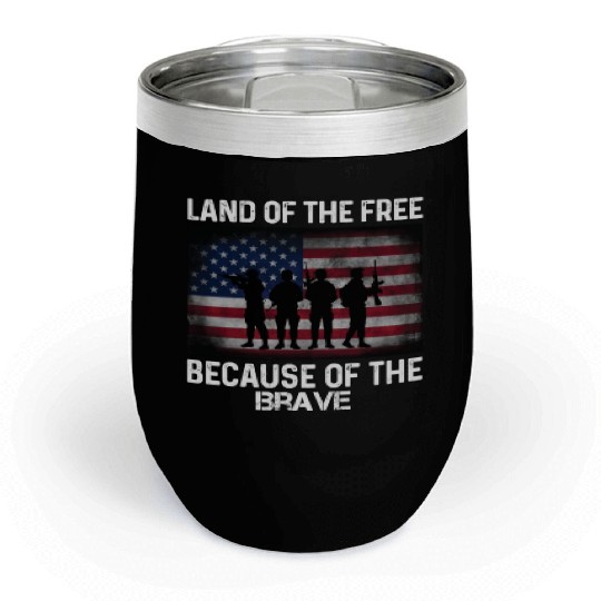 Land of the free because of the brave Chill Wine Tumblers