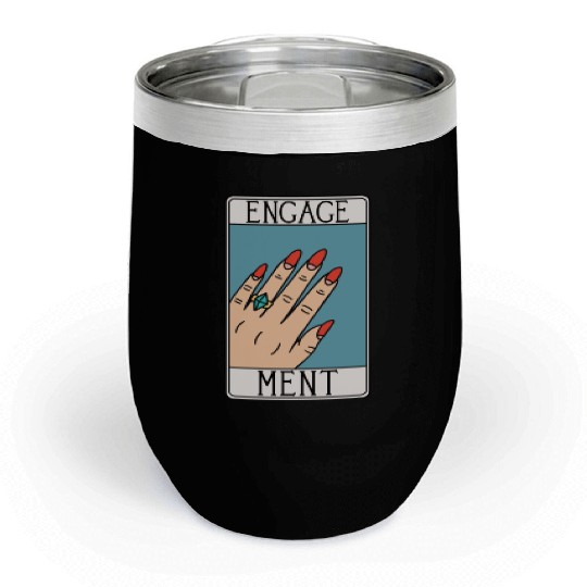Engagement - Engaged Tarot Card - Wedding Proposal Chill Wine Tumblers