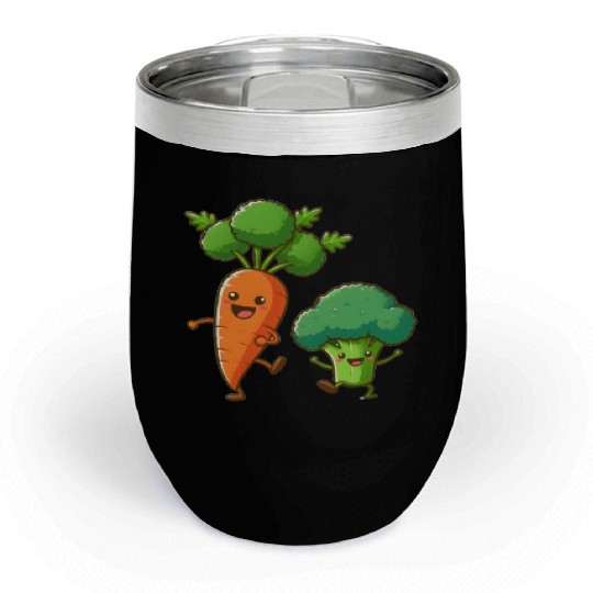 Carrot Dancing with Broccoli Chill Wine Tumblers