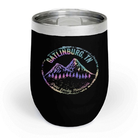Gatlinburg Tennessee Great Smoky Mountain Souvenir Chill Wine Tumblers