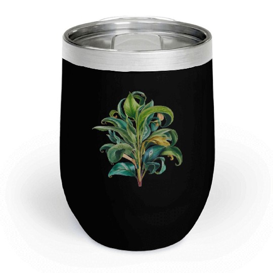 Watercolor Plant Hand Painted Chill Wine Tumblers