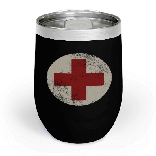 WW2 Combat Medic Symbol Chill Wine Tumblers