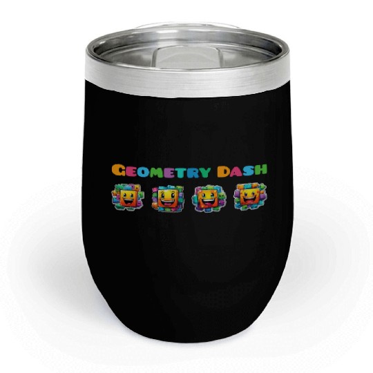 Geometry dash Chill Wine Tumblers