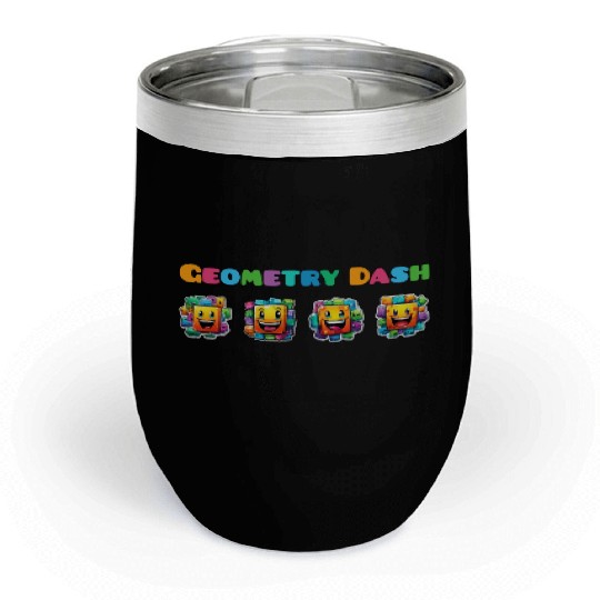Geometry dash Chill Wine Tumblers