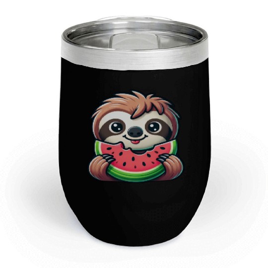 Sloth Summer Fruit Melon Chill Wine Tumblers