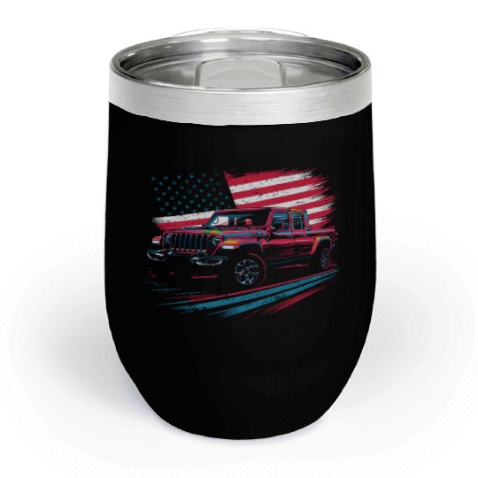 Jeep Gladiator JT US Flag Chill Wine Tumblers