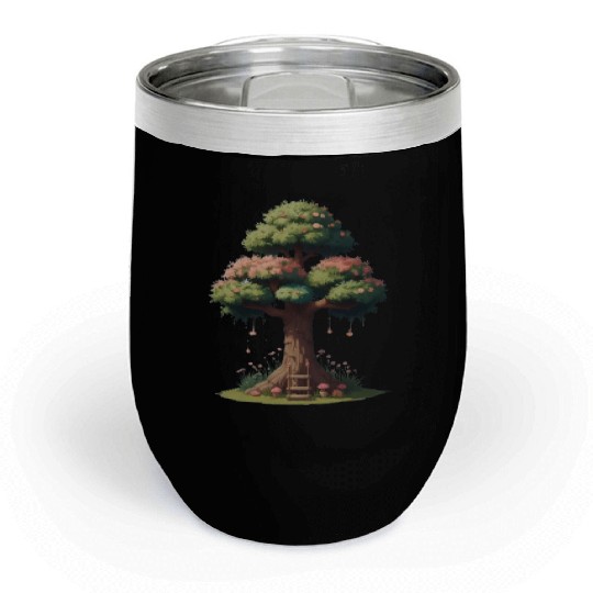 Colorful Tree Life is Really Good Tree Chill Wine Tumblers