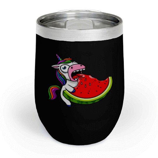 Unicorn Melon Sweet Comic Crazy Funny Quirky Chill Wine Tumblers