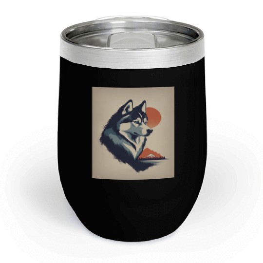 Husky Dog 3 - Japanese Old Vintage Chill Wine Tumblers
