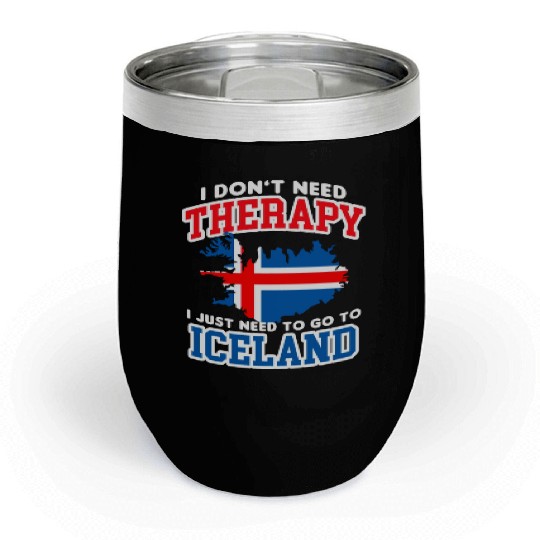 Iceland Flag Embrace The Northern Lights Design Chill Wine Tumblers