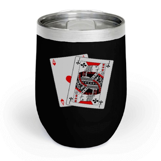 Two cards Blackjack Chill Wine Tumblers