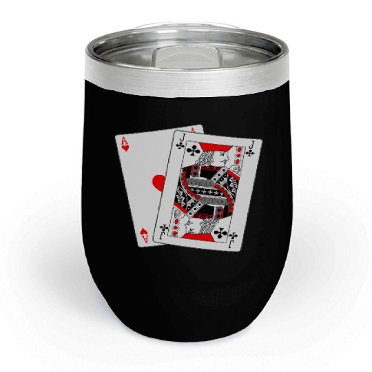 Two cards Blackjack Chill Wine Tumblers