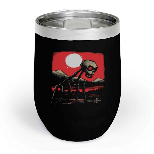 Japan Red Sun Horror: Skull Creature Chill Wine Tumblers
