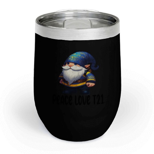 t21 gnomes Peace Love Chill Wine Tumblers