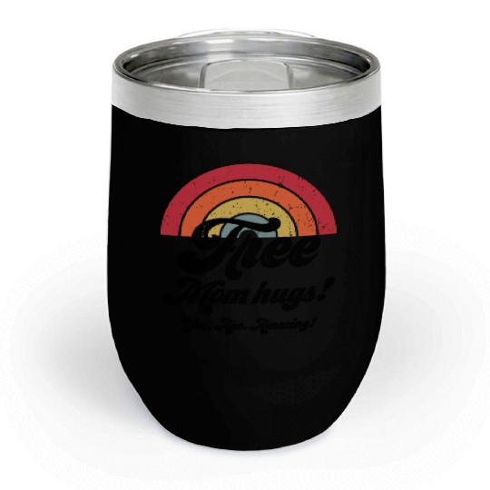 Gay Pride Stuff LGBTQ+ Ally Cute Rainbow Free Mom Chill Wine Tumblers
