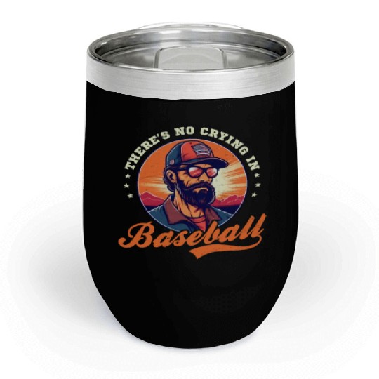4th Of July Baseball Coach No Crying In Baseball Chill Wine Tumblers